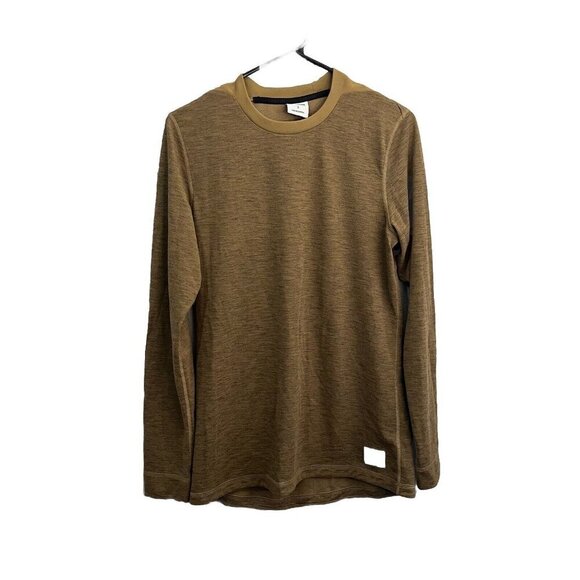 Gymshark Retake Longsleeve Crewneck  Shirt Tan Brown Men Small - Picture 1 of 9